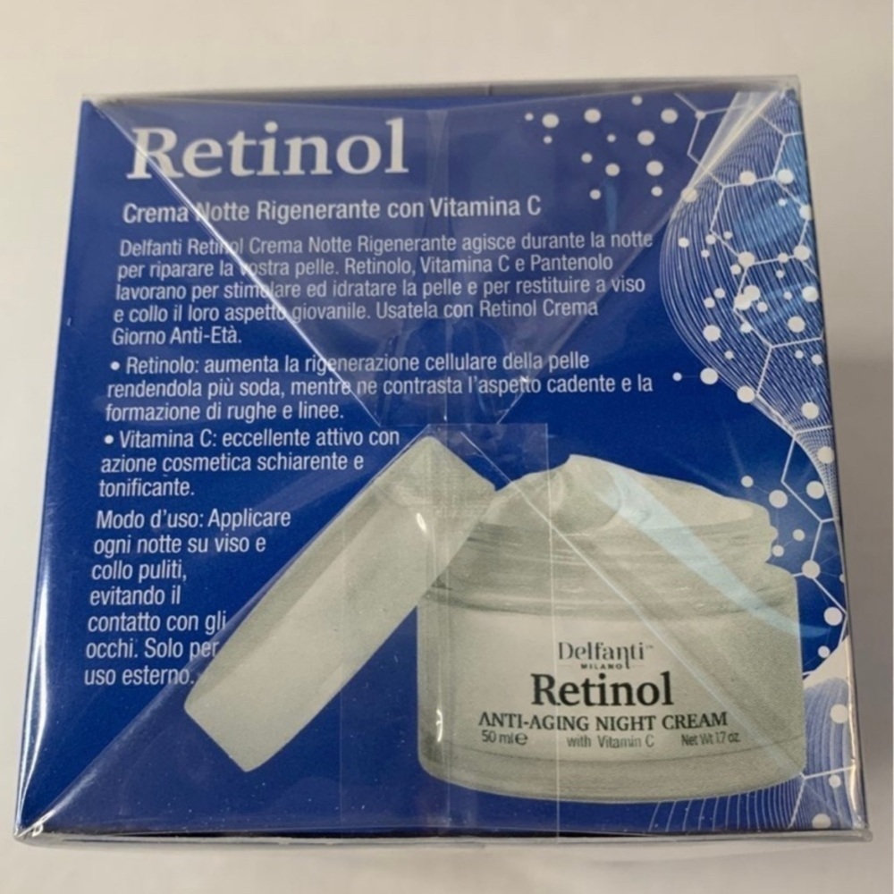 Delfanti Renewal Night Creme Retinol Skin Brightening Vit C 1.7 oz New - Picture 2 of 7